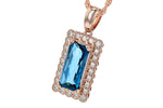 Allison Kaufman London Blue Topaz & Diamond Necklace in 14K Rose Gold, 1.70 ctw (N8172), alternate view