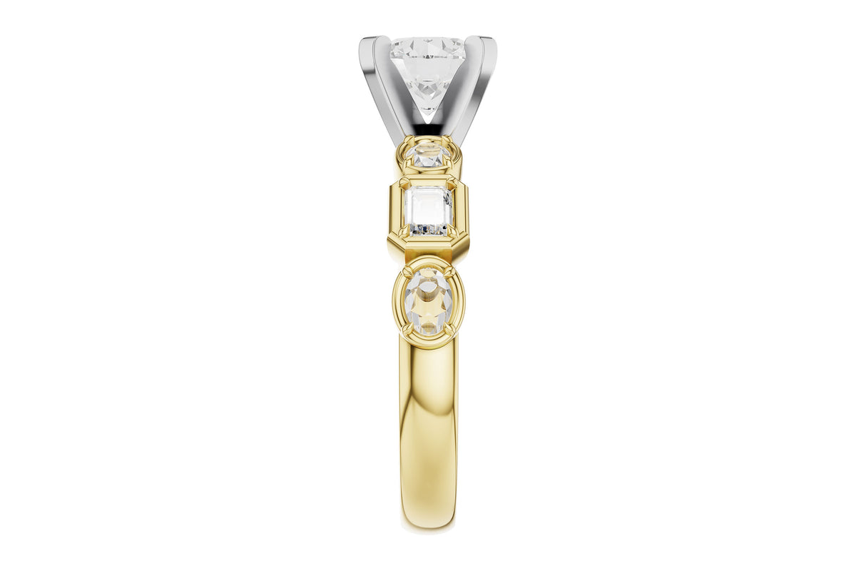 Allison Kaufman Fancy-Cut Diamond Engagement Ring Semi-Mount in 14K Yellow Gold, 0.45 ctw, alternate view