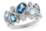 Allison Kaufman Blue Topaz & Diamond Ring in 14K White Gold, 2.75 ctw