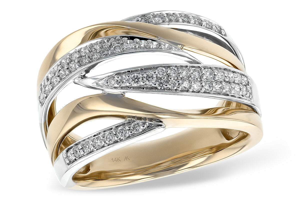 Allison Kaufman Diamond Wedding Band in 14K Yellow & White Gold, 0.32 ctw (W2048)
