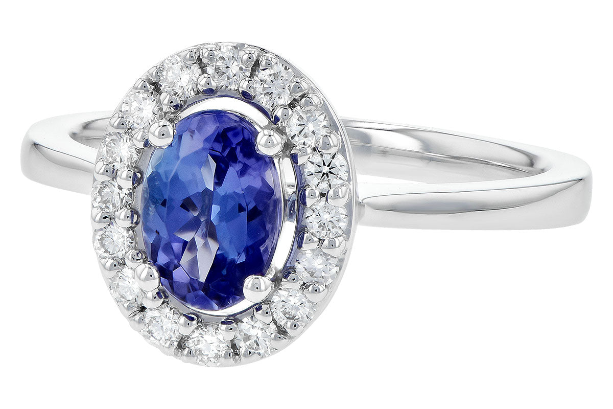 Allison Kaufman Tanzanite & Diamond Ring in 14K White Gold, 0.97 ctw, alternate view