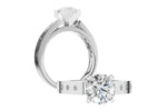 Allison Kaufman Diamond Engagement Ring Semi-Mount in 14K White Gold, 0.09 ctw (L7932), alternate view