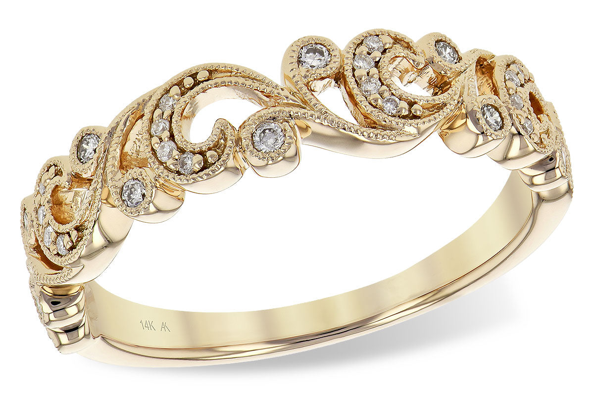 Allison Kaufman Diamond Wedding Band in 14K Yellow Gold, 0.13 ctw (W2254)