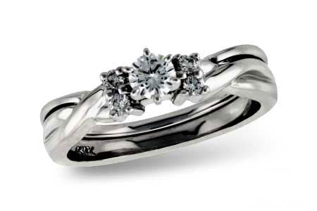Allison Kaufman Diamond Bridal Set in 14K White Gold, 0.29 ctw