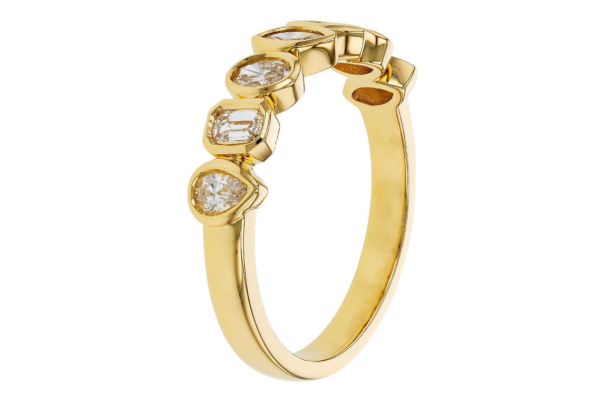 Allison Kaufman Fancy-Cut Diamond Wedding Band in 14K Yellow Gold, 0.62 ctw, alternate view