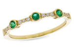 Allison Kaufman Emerald & Diamond Wedding Band in 14K Yellow Gold, 0.20 ctw (W2629)