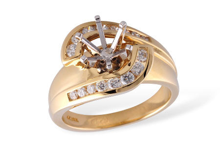 Allison Kaufman Diamond Engagement Ring Semi-Mount in 14K Yellow Gold, 0.42 ctw (L7302)