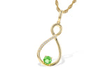 Allison Kaufman Green Garnet & Diamond Necklace in 14K Yellow Gold, 0.30 ctw