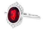 Allison Kaufman Garnet & Diamond Ring in 14K White Gold, 2.20 ctw, alternate view