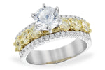 Allison Kaufman Yellow Diamond Engagement Ring Semi-Mount in 14K Two-Tone Gold, 1.50 ctw
