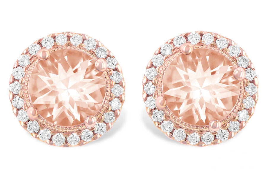 Allison Kaufman Morganite & Diamond Earrings in 14K Rose Gold, 1.60 ctw