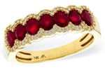 Allison Kaufman Ruby & Diamond Wedding Band in 14K Yellow Gold, 1.57 ctw