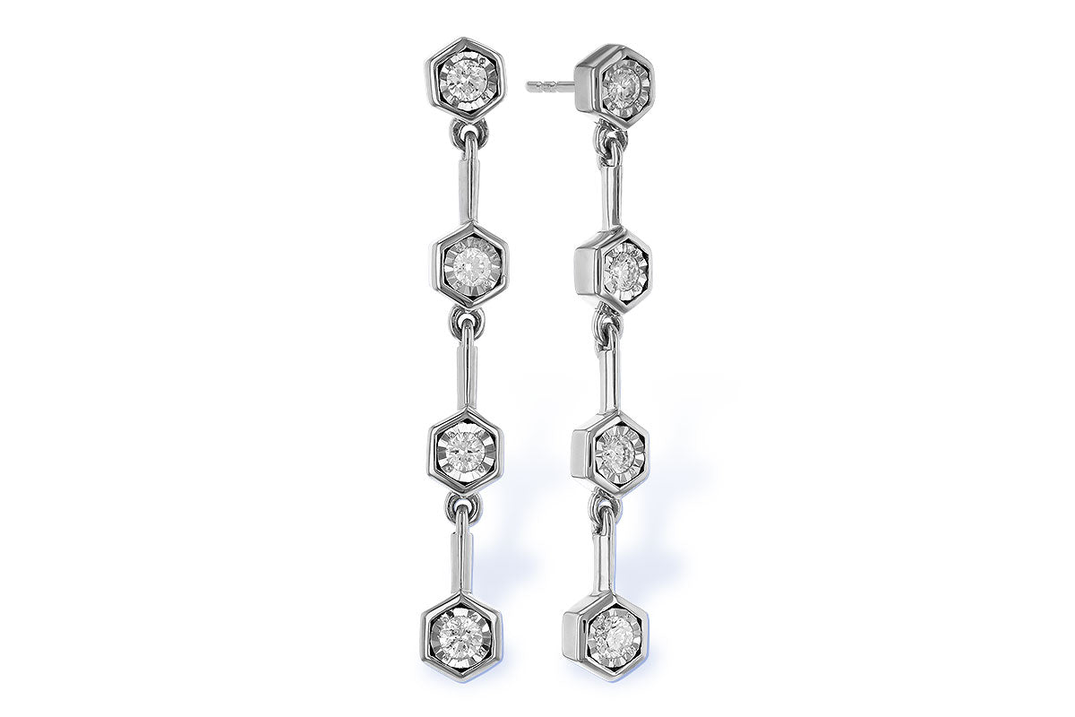 Allison Kaufman Diamond Earrings in 14K White Gold, 0.25 ctw (E2342)