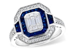 Allison Kaufman Sapphire & Diamond Ring in 14K White Gold, 1.40 ctw