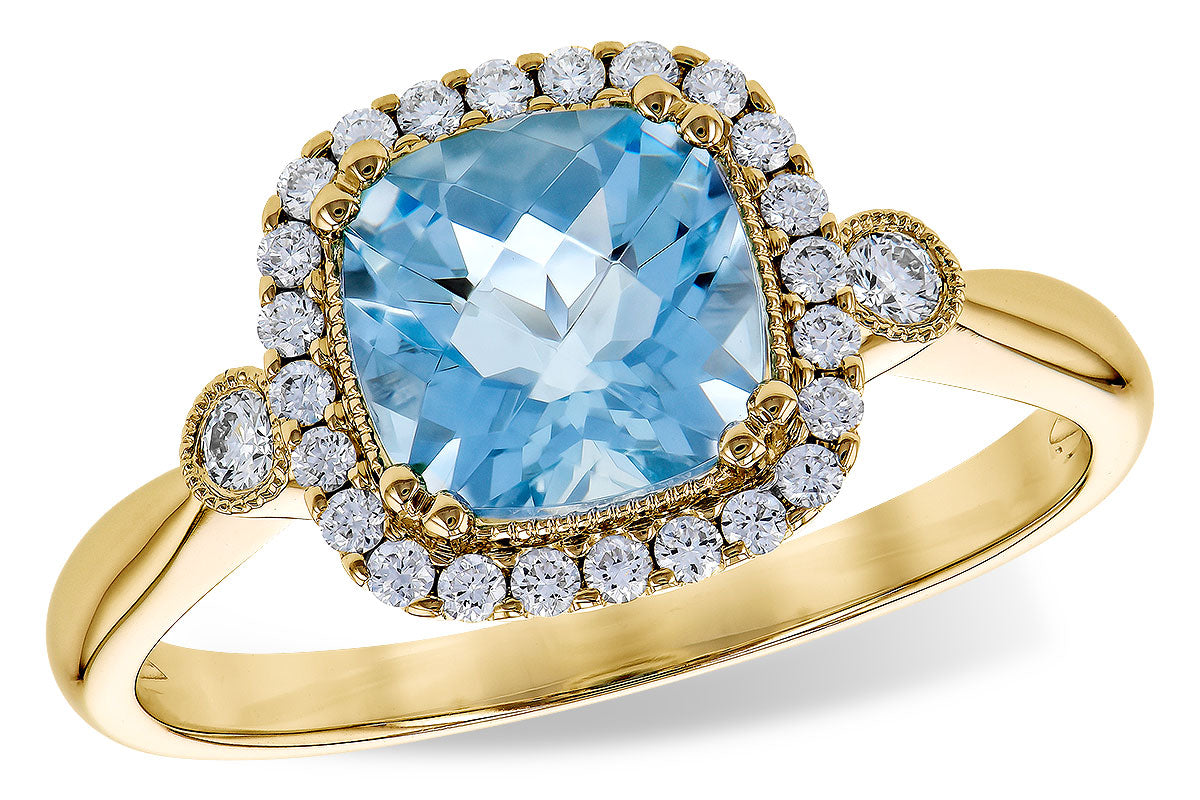 Allison Kaufman Aquamarine & Diamond Ring in 14K Yellow Gold, 1.40 ctw