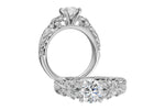 Allison Kaufman Diamond Engagement Ring Semi-Mount in 14K White Gold, 0.14 ctw (L7904), alternate view
