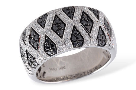Allison Kaufman Black Diamond Wedding Band in 14K White Gold, 0.94 ctw
