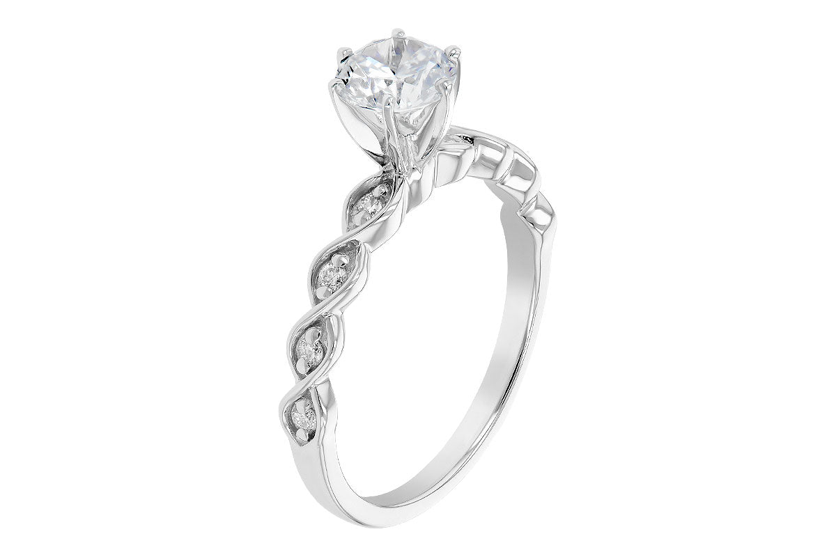 Allison Kaufman Diamond Engagement Ring Semi-Mount in 14K White Gold, 0.11 ctw (L7742), alternate view