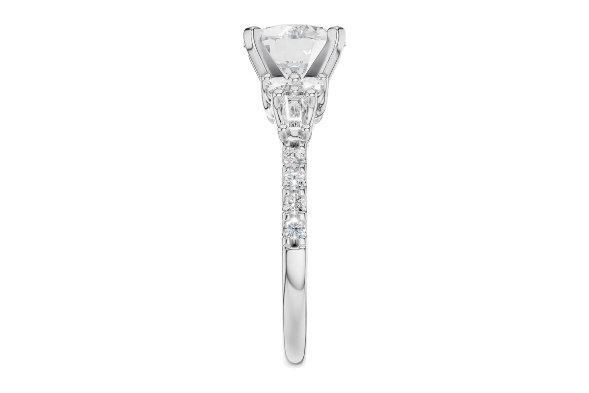 Allison Kaufman Diamond Engagement Ring Semi-Mount in 14K White Gold, 0.42 ctw (L7914), alternate view