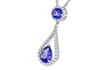 Allison Kaufman Tanzanite & Diamond Necklace in 14K White Gold, 1.80 ctw (N8218), alternate view