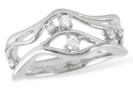 Allison Kaufman Diamond Wedding Band in 14K White Gold, 0.16 ctw (W2185)