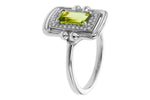 Allison Kaufman Peridot & Diamond Ring in 14K White Gold, 0.84 ctw, alternate view