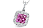 Allison Kaufman Pink Sapphire & Diamond Necklace in 14K White Gold, 0.68 ctw