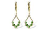 Allison Kaufman Green Garnet & Diamond Earrings in 14K Yellow Gold, 0.98 ctw