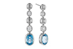 Allison Kaufman Blue Topaz & Diamond Earrings in 14K White Gold, 1.76 ctw