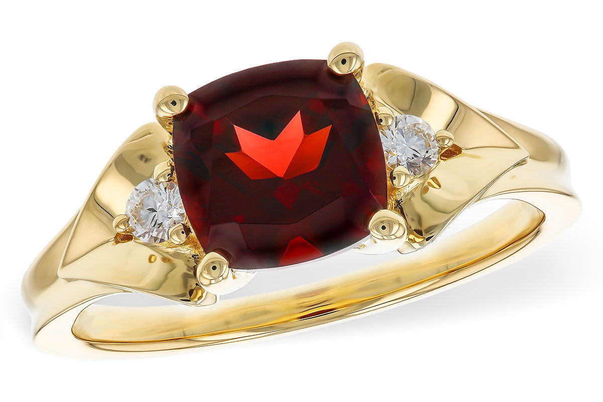 Allison Kaufman Garnet & Diamond Ring in 14K Yellow Gold, 1.75 ctw (D6052)