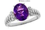 Allison Kaufman Amethyst & Diamond Ring in 14K White Gold, 2.26 ctw, alternate view