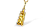 Allison Kaufman Citrine & Diamond Necklace in 14K Yellow Gold, 2.58 ctw