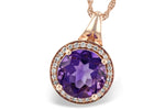 Allison Kaufman Amethyst & Diamond Necklace in 14K Rose Gold, 3.50 ctw