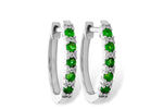 Allison Kaufman Emerald & Diamond Earrings in 14K White Gold, 0.31 ctw