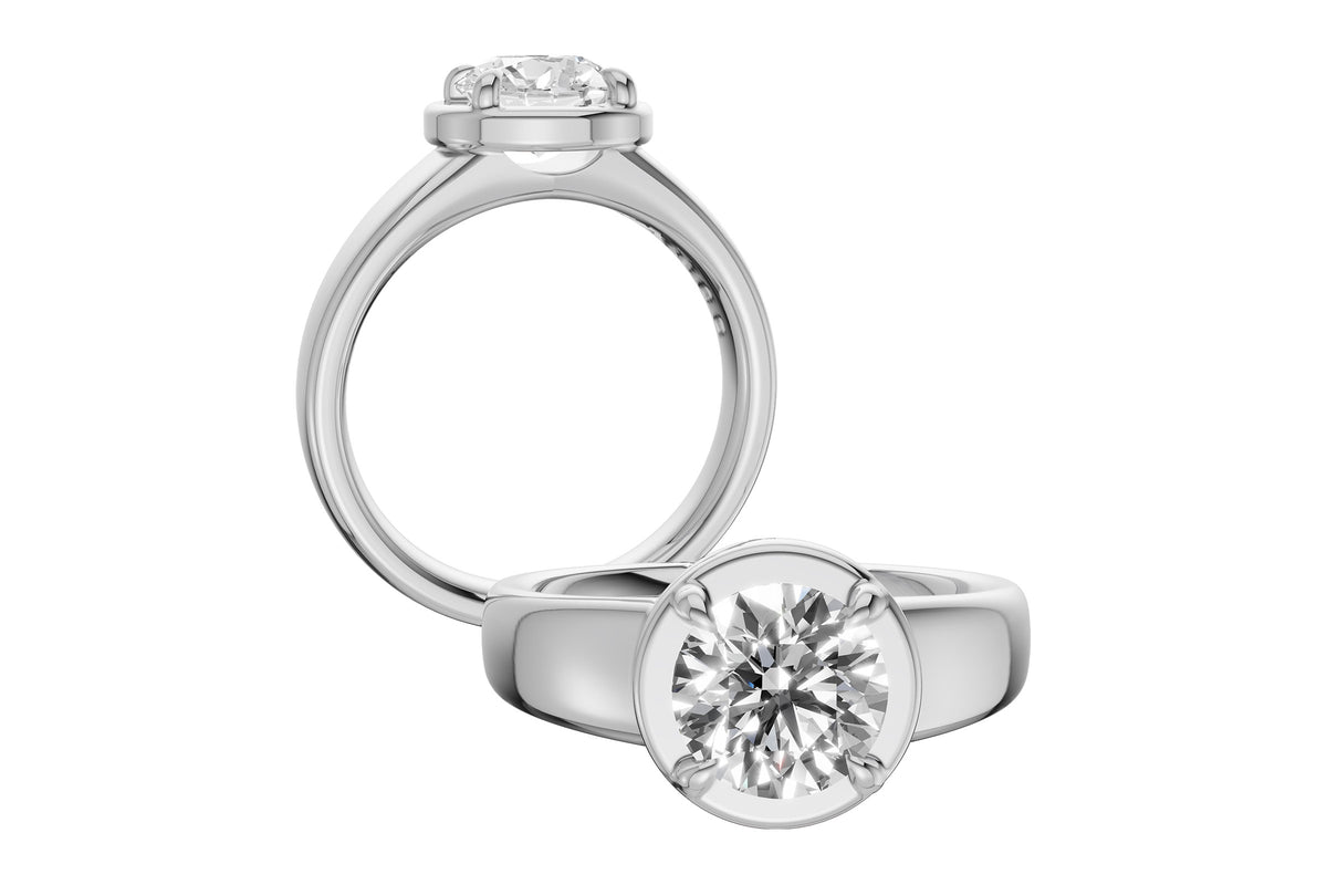 Allison Kaufman Engagement Ring Semi-Mount in 14K White Gold (L7922), alternate view