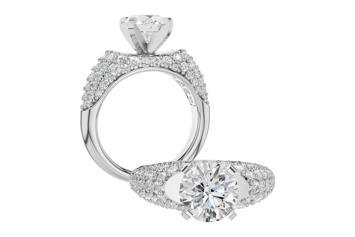 Allison Kaufman Diamond Engagement Ring Semi-Mount in 14K White Gold, 1.02 ctw, alternate view