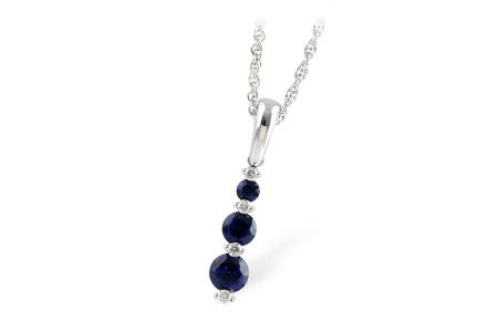 Allison Kaufman Sapphire & Diamond Necklace in 14K White Gold, 0.60 ctw