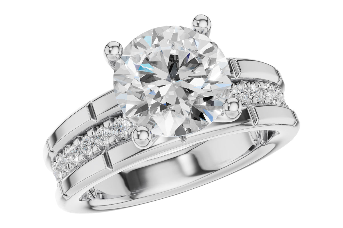 Allison Kaufman Diamond Engagement Ring Semi-Mount in 14K White Gold, 0.27 ctw