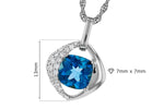 Allison Kaufman London Blue Topaz & Diamond Necklace in 14K White Gold, 1.62 ctw, alternate view