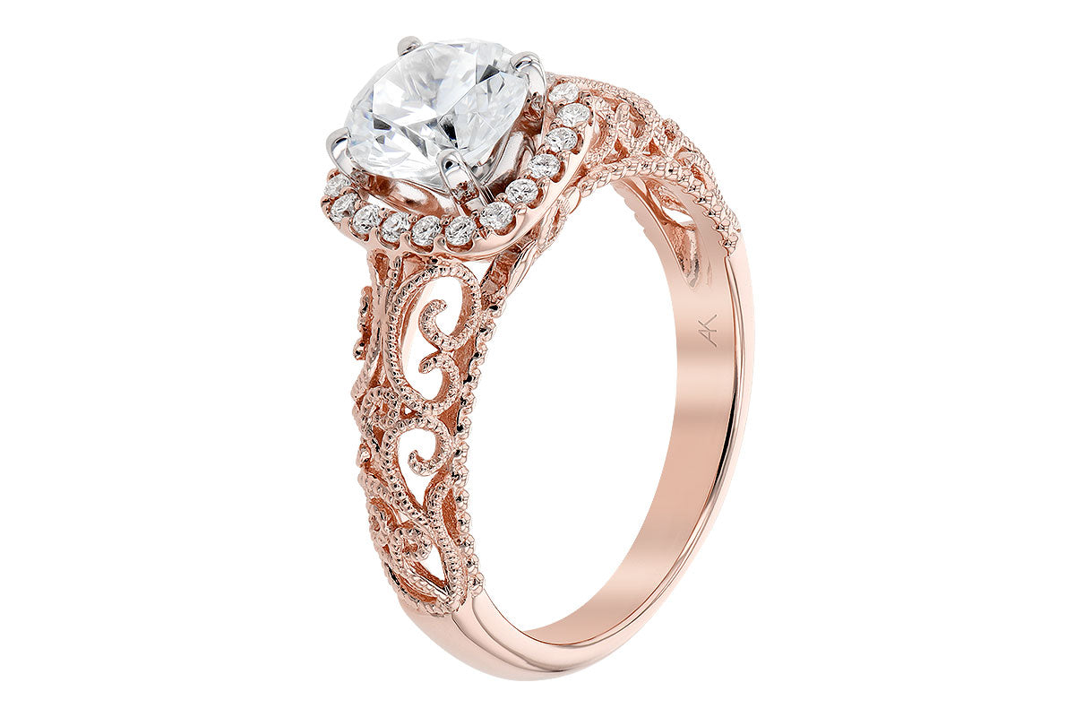Allison Kaufman Diamond Engagement Ring Semi-Mount in 14K Rose Gold, 0.16 ctw (L7718), alternate view