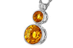 Allison Kaufman Citrine & Diamond Necklace in 14K White Gold, 2.05 ctw, alternate view