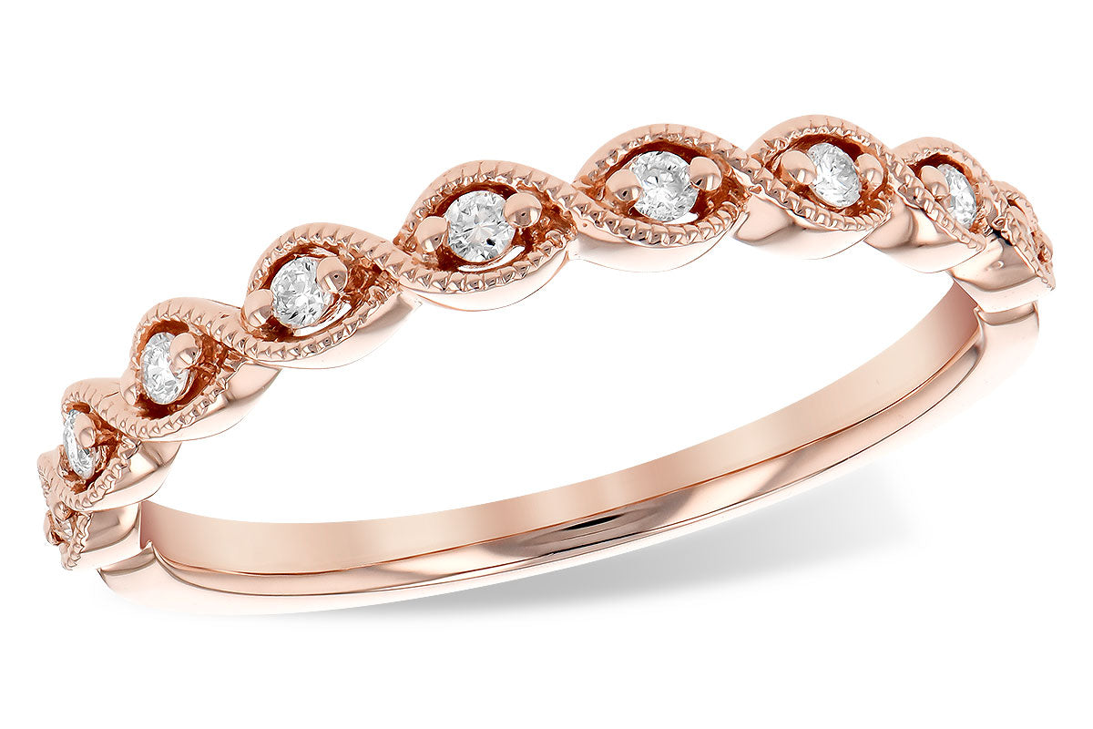Allison Kaufman Diamond Wedding Band in 14K Rose Gold, 0.11 ctw (W2419)