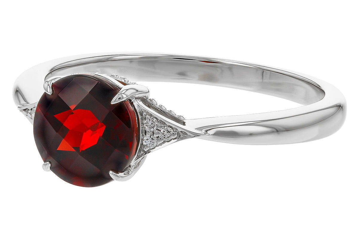 Allison Kaufman Garnet & Diamond Ring in 14K White Gold, 1.48 ctw, alternate view