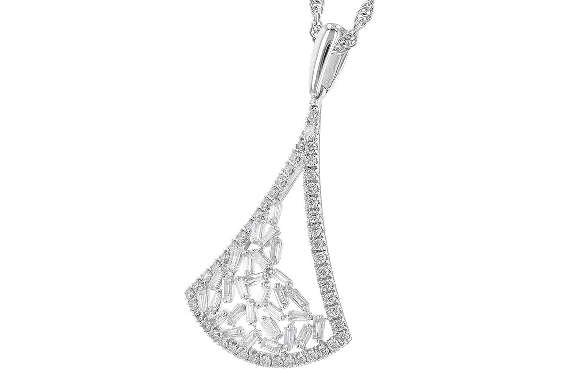 Allison Kaufman Baguette Diamond Necklace in 14K White Gold, 0.50 ctw, alternate view