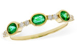 Allison Kaufman Emerald & Diamond Wedding Band in 14K Yellow Gold, 0.58 ctw