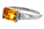 Allison Kaufman Citrine & Diamond Ring in 14K White Gold, 1.55 ctw, alternate view