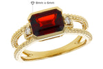 Allison Kaufman Garnet & Diamond Ring in 14K Yellow Gold, 1.80 ctw, alternate view