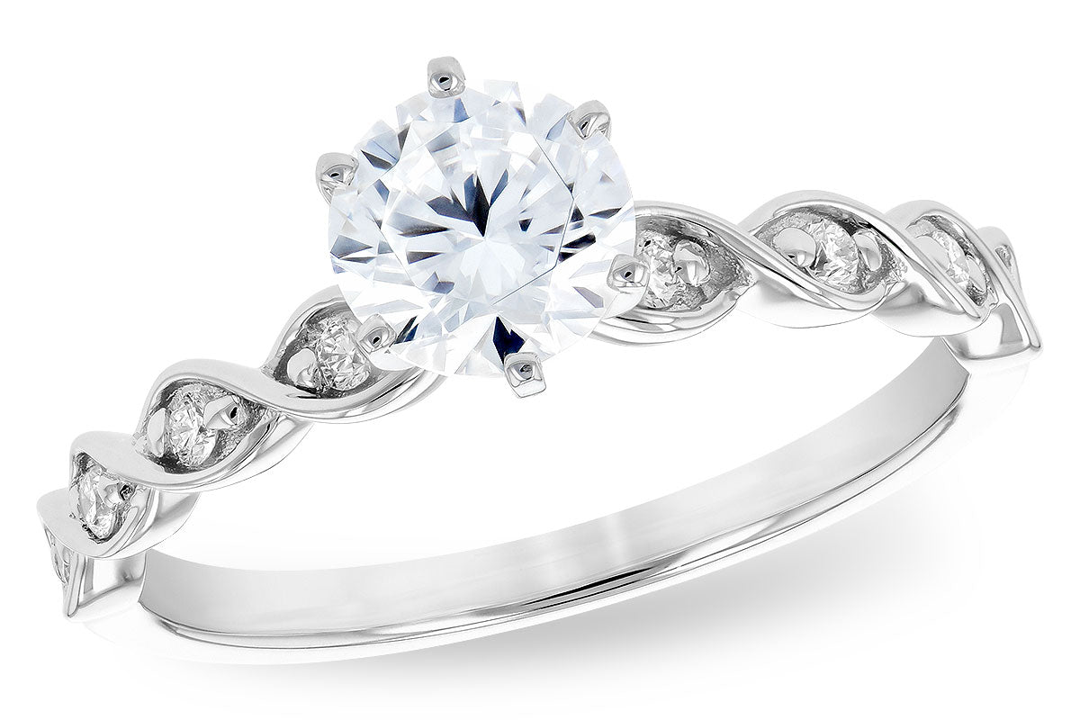 Allison Kaufman Diamond Engagement Ring Semi-Mount in 14K White Gold, 0.11 ctw (L7742)