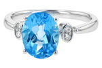 Allison Kaufman Blue Topaz & Diamond Ring in 14K White Gold, 2.90 ctw, alternate view