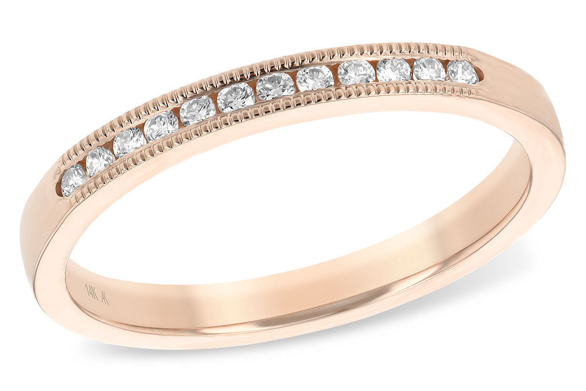 Allison Kaufman Diamond Wedding Band in 14K Rose Gold, 0.12 ctw (WR829-12)